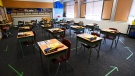A Grade 6 class room is shown in Scarborough, Ont., on Sept. 14, 2020. THE CANADIAN PRESS/Nathan Denette
