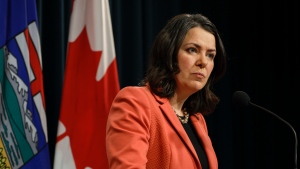 Alberta Premier Danielle Smith gives an Alberta government update in Calgary, Alta., Tuesday, Jan. 10, 2023.THE CANADIAN PRESS/Jeff McIntosh 