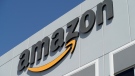 This March 31, 2021 photo shows a sign at an Amazon Fulfillment Center in North Las Vegas. (AP Photo/John Locher)