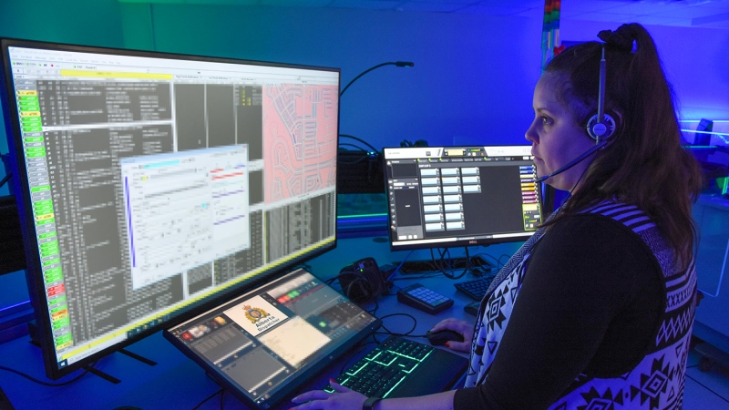 A K-Division RCMP emergency communications dispatcher works (Source: RCMP Alberta/Twitter).