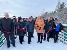 Ribbon cutting for the Ronald J. MacGillivray Bridge for snowmobiles in French River. Jan. 20/23 (Ian Campbell/CTV Northern Ontario)