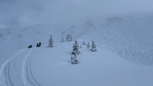 This photo shared by Avalanche Canada shows conditions near Valemount, B.C. where one person died in an avalanche. Credit: Twitter/avalancheca