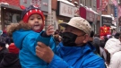 Montrealers celebrate the Lunar New Year in Chinatown on Jan. 22, 2023. (CTV News/Olivia O'Malley)