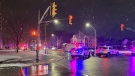 Windsor fire crews were called to Ouellette Avenue near Elliott Street on Jan. 22, 2023. (Sijia Liu / CTV News Windsor)
