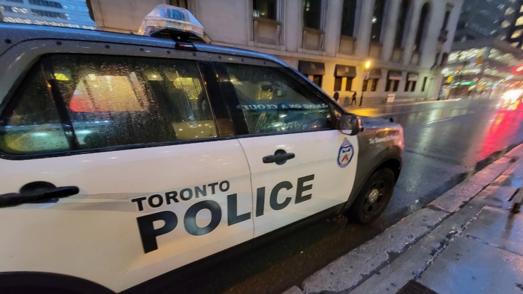 A Toronto police vehicle parked downtown
