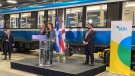 Quebec Transport Minister Genevieve Guilbault was in Montreal on Monday Jan. 23, 2023, announcing more than half-a-million dollars in investment in the city's metro system. (Matt Grillo/CTV News)