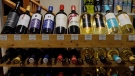 Bottles of British Columbia wine on display at a liquor store in Cremona, Alta., on Feb. 7, 2018. THE CANADIAN PRESS/Jeff McIntosh