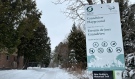 The Grandview Playground entrance to New Sudbury's Historical Trail on Jan. 23/23. (Alex Lamothe/CTV News Northern Ontario)