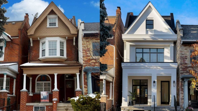 A house in Toronto’s Trinity Bellwoods neighbourhood is seen before and after renovations (Realtors.ca). 