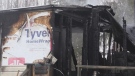 A residence on Line 11 in Oro-Medonte is destroyed by fire on Tues., Jan. 24, 2023. (CTV News/Rob Cooper)