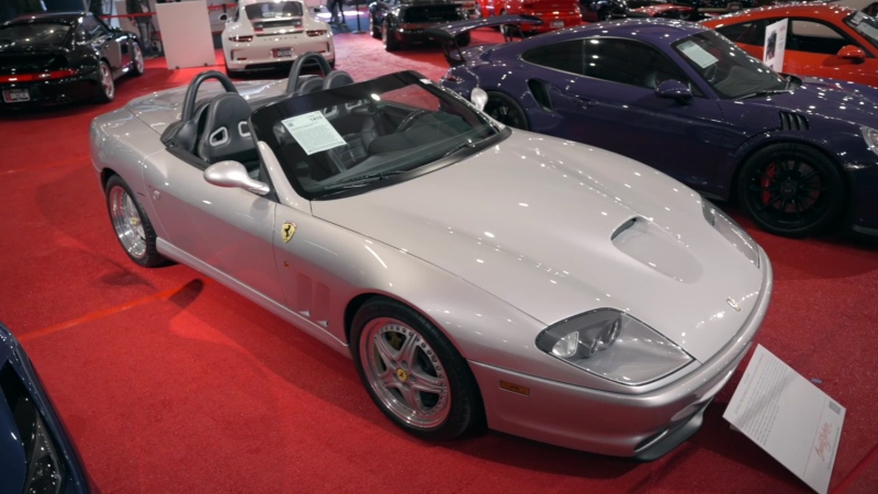 A Ferrari Barchetta owned by British rocker Rod Stewart and put up for auction by Victoria's Silver Arrow Cars is shown. (Barrett Jackson Auction Company)