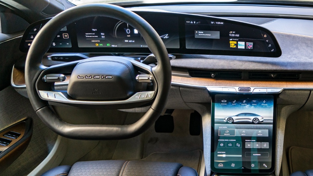 The interior of the 2022 Lucid Air