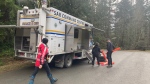 Volunteers set up a search and rescue command centre at Shawnigan Lake on Jan. 25, 2023. (CTV News)