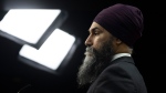New Democratic Party leader Jagmeet Singh listens to a question during an availability on Parliament Hill, Thursday, January 19, 2023 in Ottawa. THE CANADIAN PRESS/Adrian Wyld