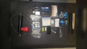 Yorkton CTSS seized a variety of drugs from a truck that failed to slow down while passing an emergency vehicle on Highway 16. (Courtesy: Sask RCMP)