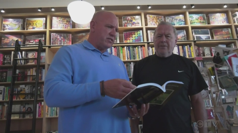 Doug Pflug and Richard Peddie at River Bookshop in Amherstburg, Ont. on Wednesday, Jan. 25, 2023. (Bob Bellacicco/CTV News Windsor)