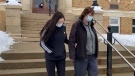 The accused-Lynessa Highway-on the left, leaving court. (Stacey Hein/CTV News)