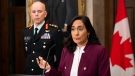 Minister of National Defence Anita Anand and Chief of the Defence Staff Gen., Wayne Eyre hold a media availability on Canada’s military assistance to Ukraine on Parliament Hill in Ottawa, on Thursday, Jan. 26, 2023. THE CANADIAN PRESS/Spencer Colby