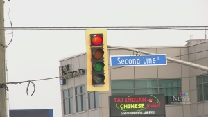 Second Line East street sign at intersection in Sault Ste. Marie. Jan. 26/23 (Cory Nordstrom/CTV Northern Ontario)