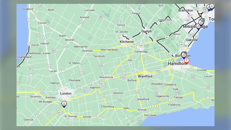 Highway conditions in the London region as of 6:10 a.m. on Jan, 27, 2023. (Source: MTO)