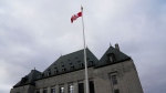 The flag of the Supreme Court of Canada flies on the east flag pole  in Ottawa, on Monday, Nov. 28, 2022.