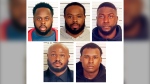 From top row from left, Tadarrius Bean, Demetrius Haley, Emmitt Martin III, bottom row from left, Desmond Mills, Jr. and Justin Smith. (Shelby County Sheriff's Office via AP) 