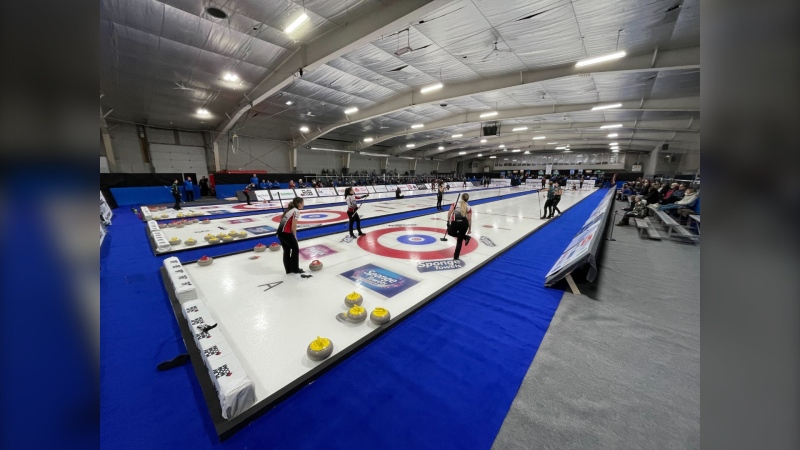 Players competing at the Manitoba Scotties in East St. Paul. Jan. 26, 2023. (Source: Jamie Dowsett/CTV News)