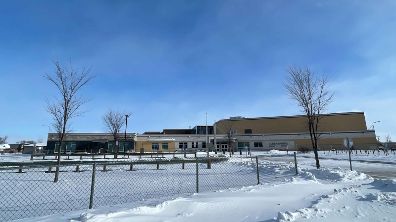 Clearspring Middle School is shown in a Jan. 27 photo. It was one of several schools in the Hanover School Division that closed Friday after multiple threatening voicemails were received. (Source: Michelle Gerwing/CTV News Winnipeg)