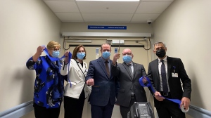 Health officials cut the ribbon to a new intensive care unit at Fredericton's Dr. Everett Chalmers Hospital on Friday, Jan. 27, 2023. (Alyson Samson/CTV Atlantic)