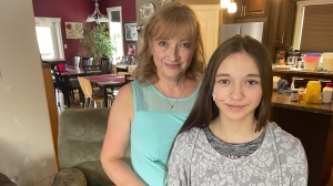 Sharon & Fallon Steeves are pictured on Jan. 27, 2023. Fallon is in need of a kidney transplant, and her family is asking people to consider becoming a living donor. (CTV News Photo Michelle Gerwing)