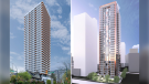 Two proposed 32-storey towers would bring hundreds more rental units to Vancouver's West End if rezoning applications are approved by city council. (shapeyourcity.ca)
