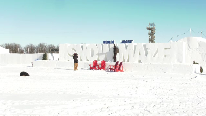 The cold did make opening day quieter at the snow maze, but there were still plenty of people who braved the weather. (Source: Mason DePatie, CTV News)