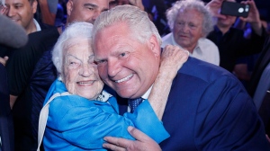Premier Doug Ford is seen in this photo with Hazel McCallion. (The Canadian Press)