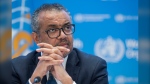 Tedros Adhanom Ghebreyesus, Director General of the World Health Organization (WHO), gestures as he speaks to journalists during a press conference organized by the Geneva Association of United Nations Correspondents (ACANU) at the World Health Organization (WHO) headquarters in Geneva, Switzerland, Wednesday, Dec. 14, 2022. (Martial Trezzini/Keystone via AP)