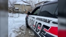 Police in Woodstock, Ont. converged on a single unit at a duplex on William Street on Jan. 28, 2023 which resulted in a 13-hour-long standoff between police and three men. (Sean Irvine/CTV News London)