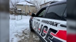 Police in Woodstock, Ont. converged on a single unit at a duplex on William Street on Jan. 28, 2023 which resulted in a 13-hour-long standoff between police and three men. (Sean Irvine/CTV News London) 