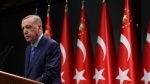 Turkiye’s President Recep Tayyip Erdogan talks after a cabinet meeting in Ankara Monday, Jan. 23, 2023. (Turkish Presidency via AP)
