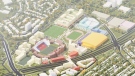 A rendering showing the proposed Foothills Fieldhouse redesign (Supplied).
