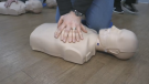 A man performs CPR at St. John Ambulance Jan. 28, 2023. (CTV NEWS BARRIE)