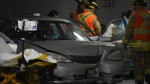 The Collier Street Parkade was the scene of a crash Sat. Jan. 28, 2023 (Source: At the Scene Photography/Michael Chorney)