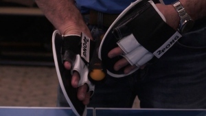 2Pong paddles created by Ben and Darick Battaglia. (CTV News/Colton Wiens)