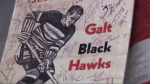 A banner for the Galt Black Hawks. 