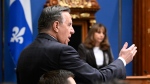 Quebec Premier Francois Legault responds to the Opposition, Wednesday, December 7, 2022 at the legislature in Quebec City. THE CANADIAN PRESS/Jacques Boissinot