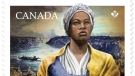 An illustration of Chloe Cooley, a Black woman in Queenston, Upper Canada who attempted to resist her own enslavement is shown on a Canada Post commemorative stamp in this handout photo. On the evening of March. 14, 1793, Cooley was kidnapped by her enslaver, Sergeant Adam Vrooman, who bound and forced her on a boat that lead across the Niagara River to the United States. THE CANADIAN PRESS/HO, Canada Post