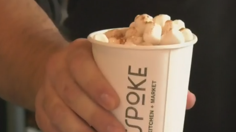 Barrie residents are encouraged to enjoy hot chocolate in the downtown during February. Jan. 30, 2023 (CTV BARRIE/News)
