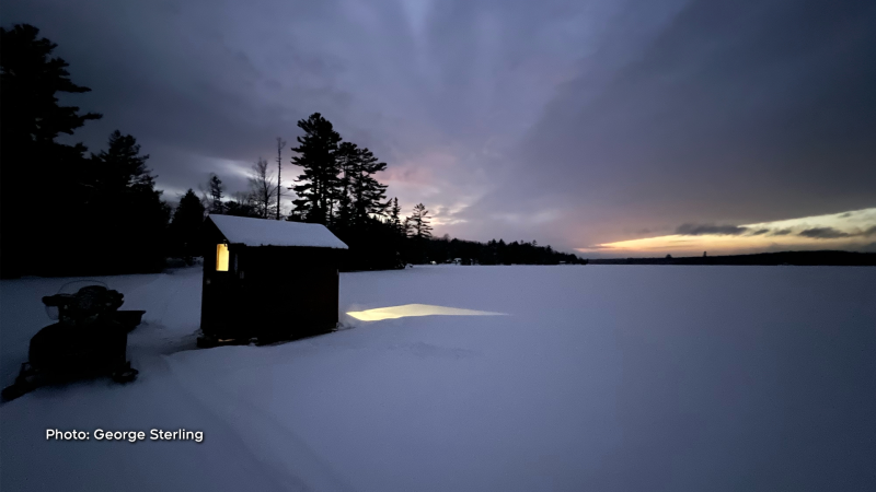 Ice hut on Three Mile Bay, White Lake, Ont. (George Sterling/CTV Viewer)