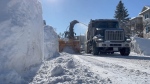 City crews removing snowbanks in Central Park. (Dave Charbonneau/CTV News Ottawa)