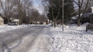 Edgehill Road in London, Ont., as seen on Jan. 31, 2023 lacks sidewalks. (Daryl Newcombe/CTV News London)