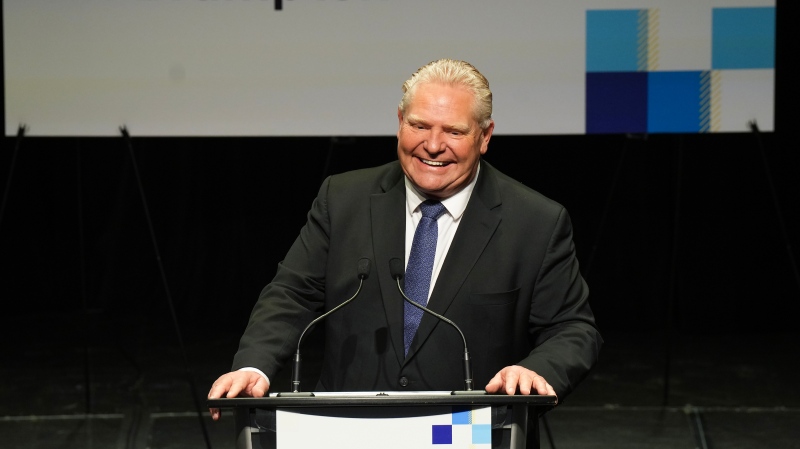 Ontario Premier Doug Ford smiles as he holds a press conference on Friday, January 27, 2023. THE CANADIAN PRESS/Nathan Denette