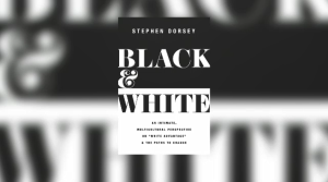 BLACK AND WHITE BOOK JACKET 